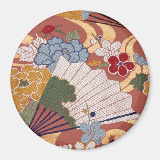 Traditionelles japanisches Stoffdesign Magnet (Vorne)