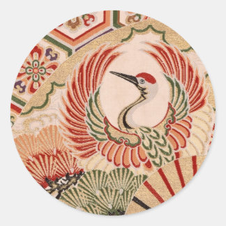 Traditionelles japanisches Stoffdesign Runder Aufkleber