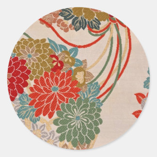 Traditionelles japanisches Stoffdesign Runder Aufkleber