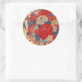 Traditionelles japanisches Stoffdesign Runder Aufkleber (Tasche)