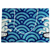 Traditionelles japanisches Wellenmuster Große Geschenktüte (Vorderseite)