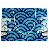 Traditionelles japanisches Wellenmuster Große Geschenktüte (Rückseite)