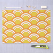 Traditionelles japanisches Wellenmuster in Gelb Seidenpapier (Handwerk)