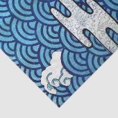 Traditionelles japanisches Wellenmuster Seidenpapier (Ausschnitt)