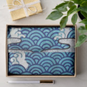 Traditionelles japanisches Wellenmuster Seidenpapier (Geschenk)