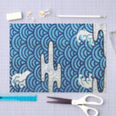 Traditionelles japanisches Wellenmuster Seidenpapier (Handwerk)