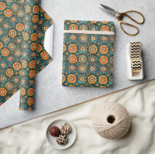 Traditionelles javanesisches Batik Kawung Muster Geschenkpapier