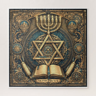 Traditionelles Judaica-Design und kniffliges Puzzl Puzzle