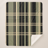 Traditionelles Kariert Schwarz, Buttercreme, Sage Sherpadecke (Vorderseite)