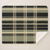 Traditionelles Kariert Schwarz, Buttercreme, Sage Sherpadecke (Vorderseite (Horizontal))