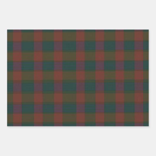 Traditionelles Kariert-Tartan-Urlaubspapier Geschenkpapier Set (Vorderseite)