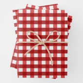Traditionelles kariertes Gingham Gittermuster Geschenkpapier Set (Beispiel)