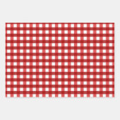Traditionelles kariertes Gingham Gittermuster Geschenkpapier Set (Vorderseite)