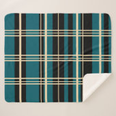 Traditionelles Kariertes Schwarz, Buttercreme, Dun Sherpadecke (Vorderseite (Horizontal))