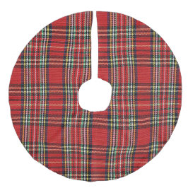 "Traditionelles Kariertes Weihnachtsdesign" Leinenimitat Weihnachtsbaumdecke