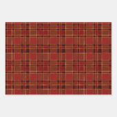 Traditionelles Kariertes Weihnachtsgeschenk Geschenkpapier Set (Vorderseite 3)