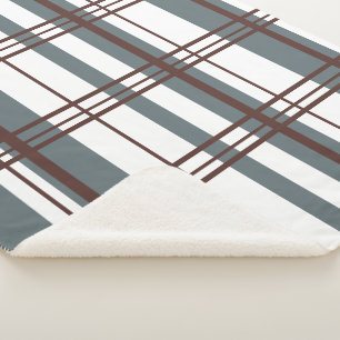 Traditionelles Karo Rauchgrau, Tiefes Burgund, Wei Sherpadecke