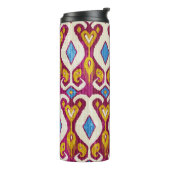 Traditionelles Kat-Gewebe nahtlos Muster Thermosbecher (Nach links gedreht)