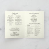 Traditionelles katholische Hochzeitsmesse-Programm Karte (Innenseite)