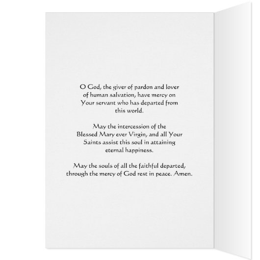 Traditionelles katholisches Beileid (Innen (Links))