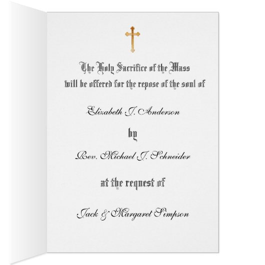 Traditionelles katholisches Beileid (Innen (Rechts))