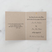 Traditionelles katholisches Beileid, das Jesus bie Karte (Innenseite)