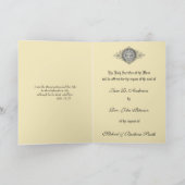 Traditionelles katholisches Beileid, das Kreuz bie Karte (Innenseite)