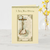 Traditionelles katholisches Beileid, das Kreuz bie Karte (Gelbe Blume)