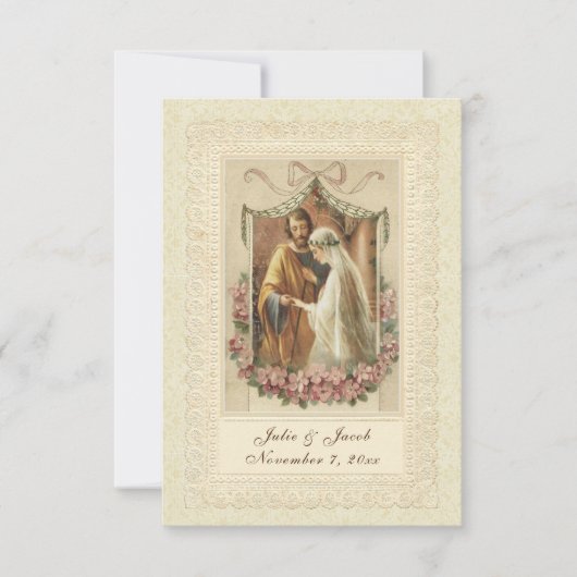 Traditionelles katholisches Brautpavillon Einladung (Vorderseite)