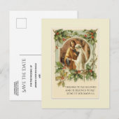 Traditionelles katholisches Christma SAVE THE DATE Ankündigungspostkarte (Vorne/Hinten)