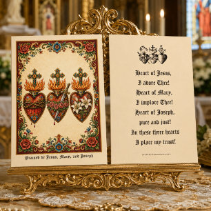 Traditionelles katholisches Drei-Herzen-Gebet heil Visitenkarte