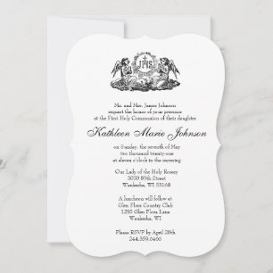 Traditionelles katholisches Elegant Erste Heilige  Einladung