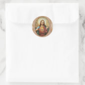 Traditionelles katholisches Heiliges Herz Jesu Runder Aufkleber (Tasche)