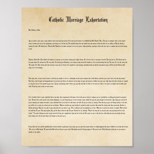 Traditionelles katholisches Hochzeitsposter Poster (Vorne)