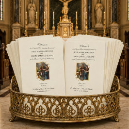Traditionelles katholisches Hochzeitsprogramm Karte