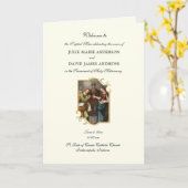 Traditionelles katholisches Hochzeitsprogramm Karte (Gelbe Blume)