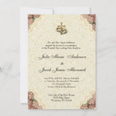 Traditionelles katholisches Hochzeitstil Einladung (Rückseite)