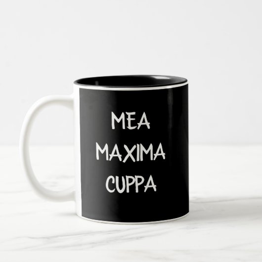 Traditionelles katholisches Latein Mea Maxima Cupp Zweifarbige Tasse (Links)