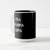 Traditionelles katholisches Latein Mea Maxima Cupp Zweifarbige Tasse (Vorderseite Links)
