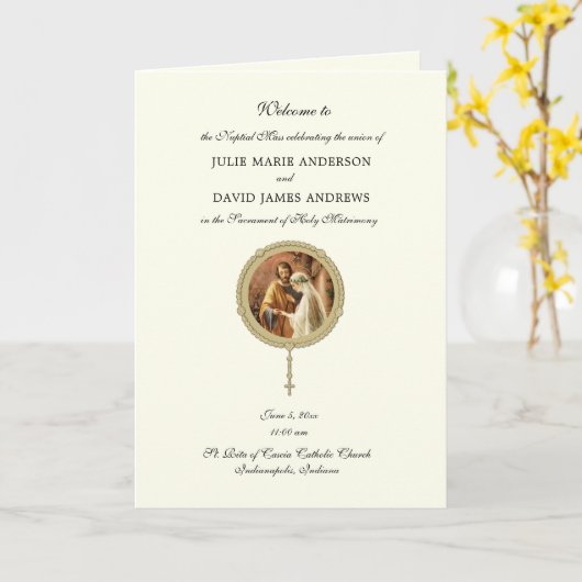 Traditionelles katholisches Programm für Hochzeite (Gelbe Blume)