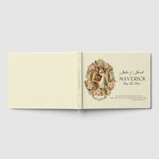 Traditionelles katholisches Vintages Hochzeitsfest Gästebuch (Voll)