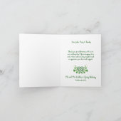 Traditionelles keltisches Herz mit Kleeblättern Dankeskarte (Innenseite)