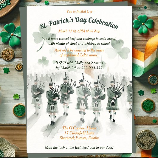 Traditionelles keltisches Irish St. Patrick's Day Einladung