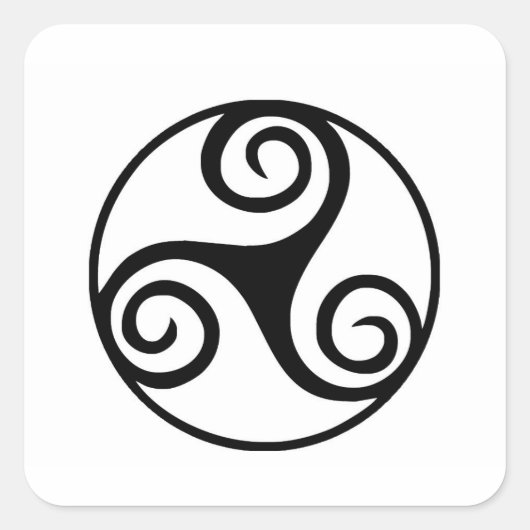 Traditionelles keltisches Triskele-Design Quadratischer Aufkleber (Vorderseite)