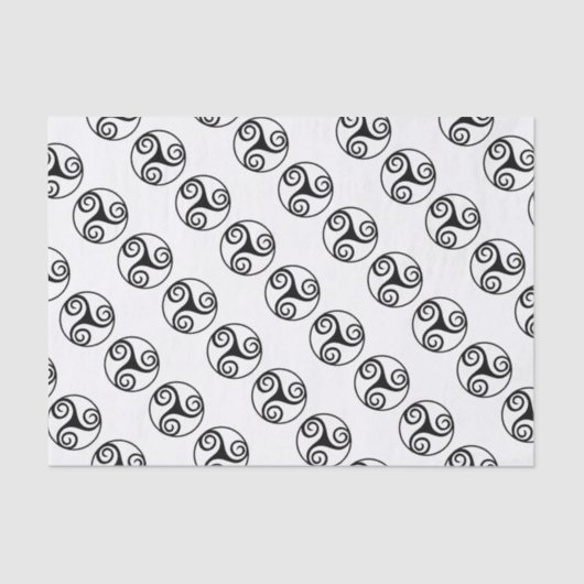 Traditionelles keltisches Triskele-Design Seidenpapier (Vorderseite)