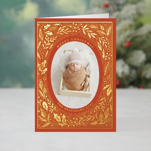 Traditionelles Kiefernholz und Holly-Foto (Feiertag In Situ)