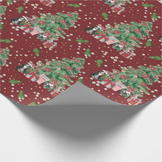 Traditionelles/klassisches Weihnachtsbaumpapier Geschenkpapier