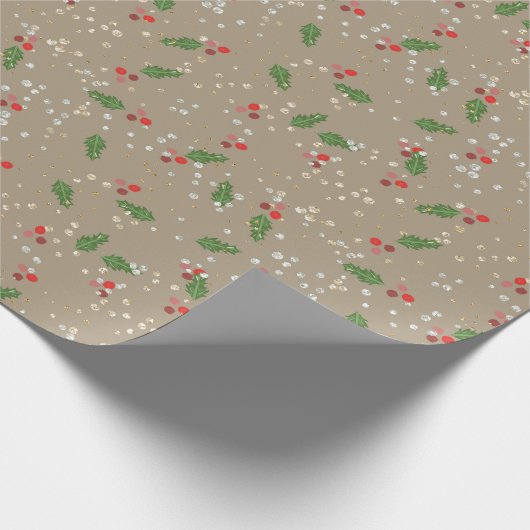 Traditionelles/klassisches Weihnachtsbläserpapier Geschenkpapier (Ecke)