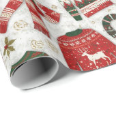 Traditionelles/klassisches Weihnachtspapier Geschenkpapier (Rolleneckpunkt)