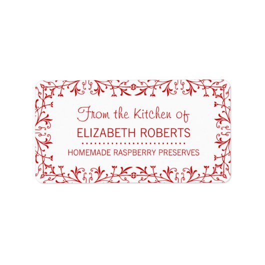 Traditionelles Koch, hausgemachte Backwaren/Konser Adressaufkleber (Vorne)